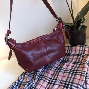 Coach Shoulder Leather Burgundy Purse